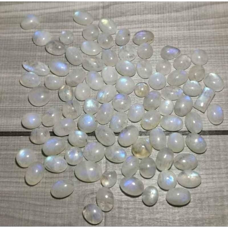 NATURAL BIDURI BULAN MOONSTONE KLEP BIRU SRILANKA 7-8