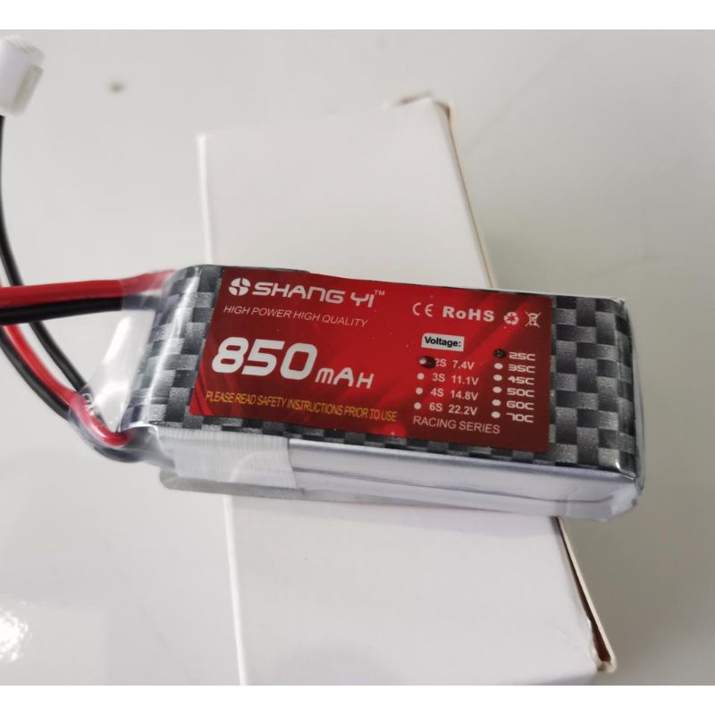 Baterai Lipo battery 2S 7.4V 7.4Volt 850mAh RC car Robot Drone