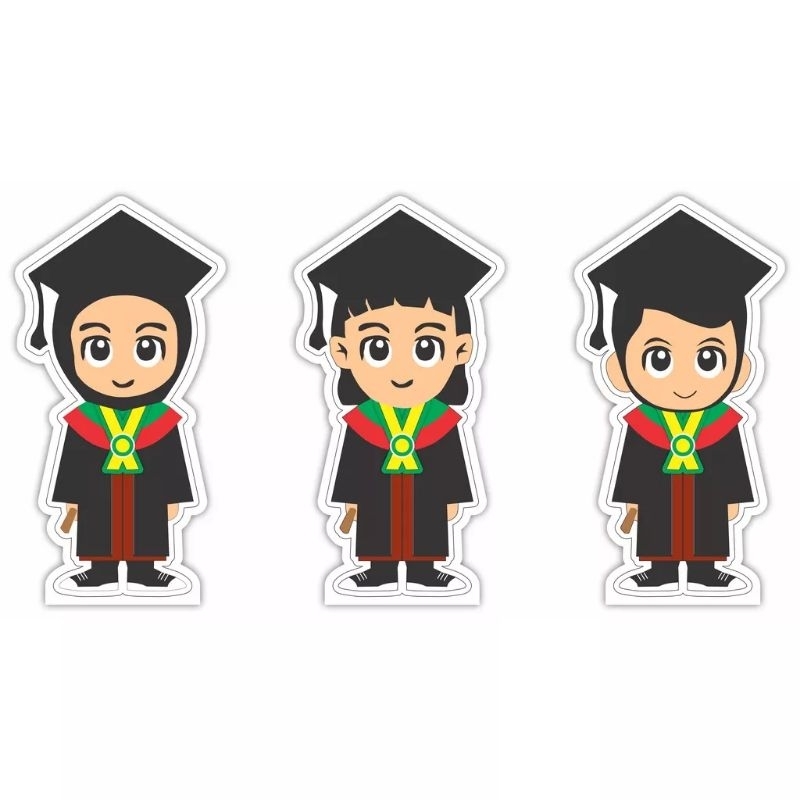 Akrilik Kartun Animasi wisuda (hanya akrilik) & dudukan