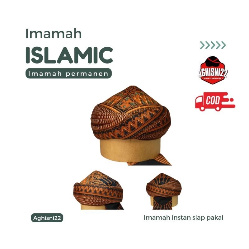 Imamah batik hadromaut yaman kopiah sorban peci