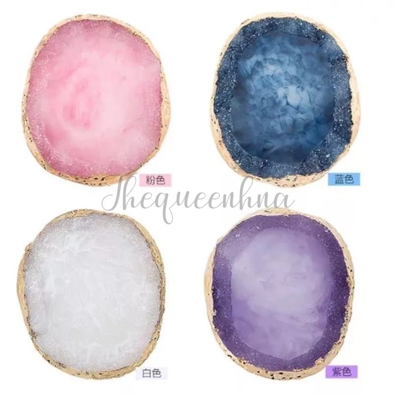 Resin Pallet Nailart Display Foto Kuku Alas Mix Warna Kutek Crystal Resin Nail Palette Nail Art Props Foto