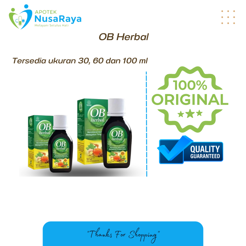 

Ob Herbal Sirup Obat Batuk 30 ml/ 60 ml/ 100 ml