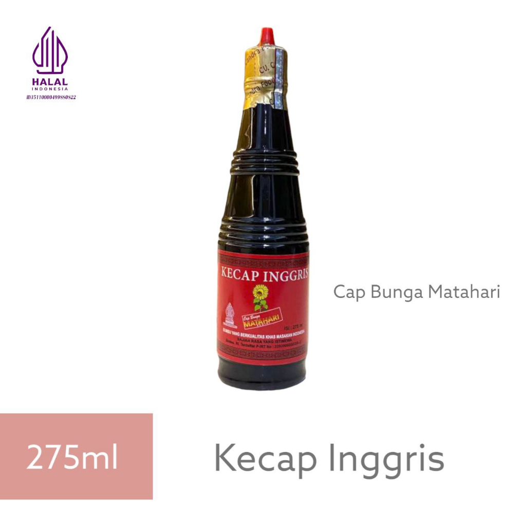 

Kecap Inggris | Cap Bunga Matahari | Halal | Ukuran (275ML)