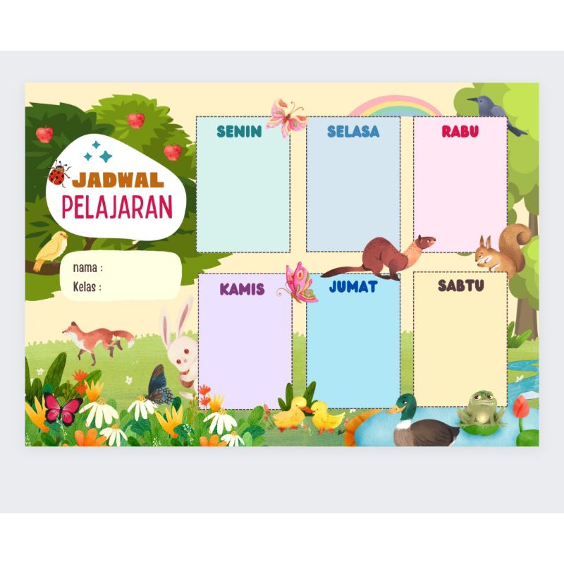 

jadwal pelajaran anak custom