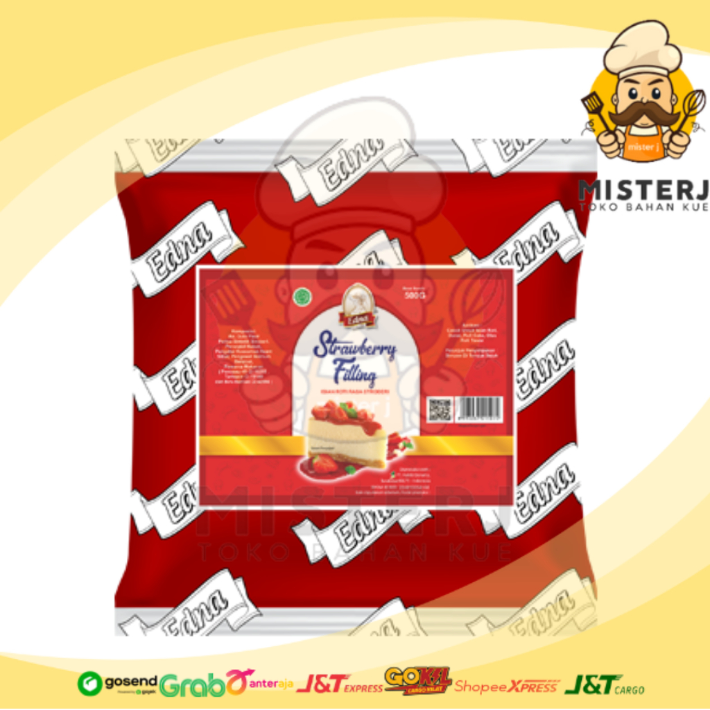 Edna Strawberry Creamfill | 500 Gram | Selai Edna Rasa Strawberry