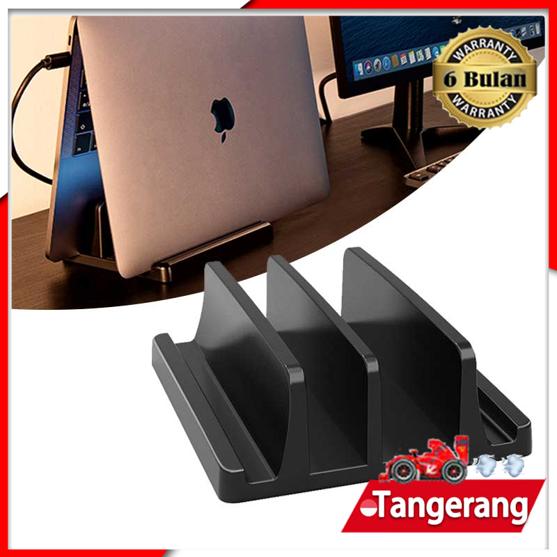 4in1 Stand Bracket Laptop Vertical Holder 2 Slot Multifungsi