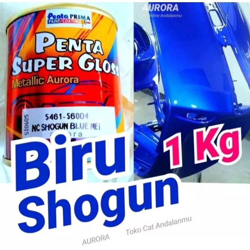 Cat Penta Super Gloss 1kg Shogun Blue Met Sogun Biru Met Metalik Metallic Metalic Mengkilap Cat Duco