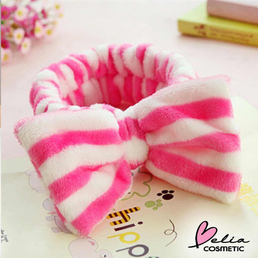 ❤ BELIA ❤ Headband Bulu Wanita Motif Pita | Bandana Bando Karet Elastis Rambut | Bando Korea Import