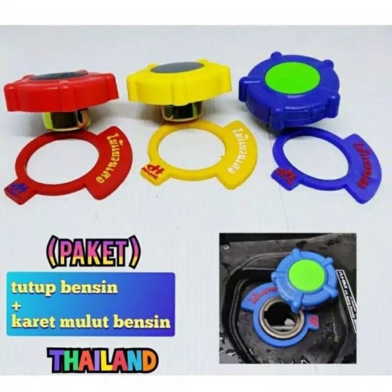 PAKET TUTUP TANGKI + KARET TUTUP TANGKI THAI BENSIN UNIVERSAL MOTOR MATIC BEBEK COVER TANKI VARIASI 