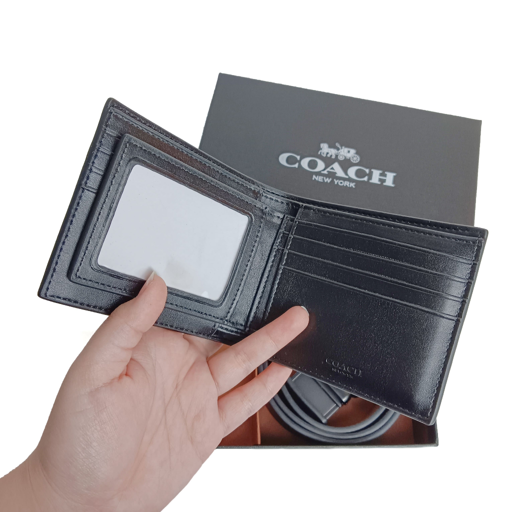 (Ready ) Coach Men's Fashion Folding Wallet/Short Wallet/Fold Wallet (Wallet + Belt) 74991 , 74993 , 26072 , 75371