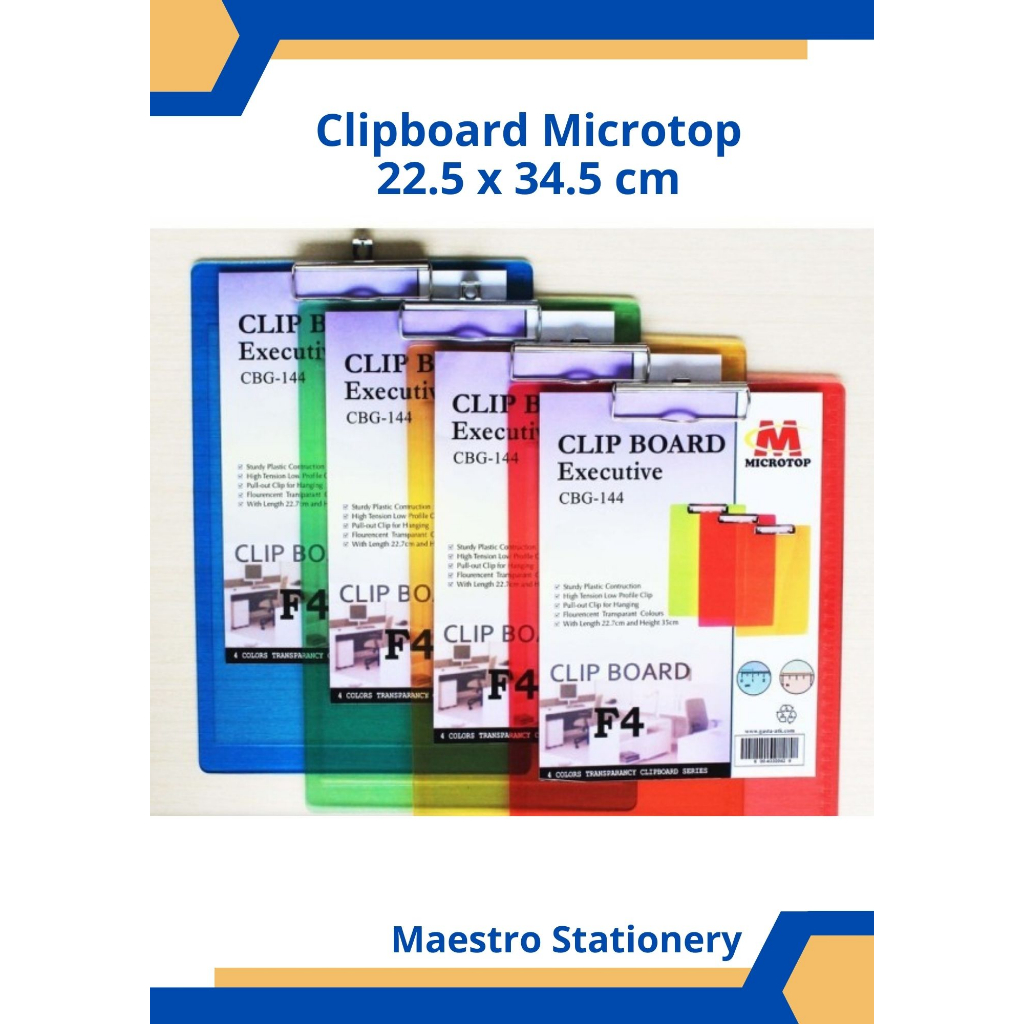 

Clipboard Plastik MICROTOP CBG-144 / Papan Jalan / Papan Ujian