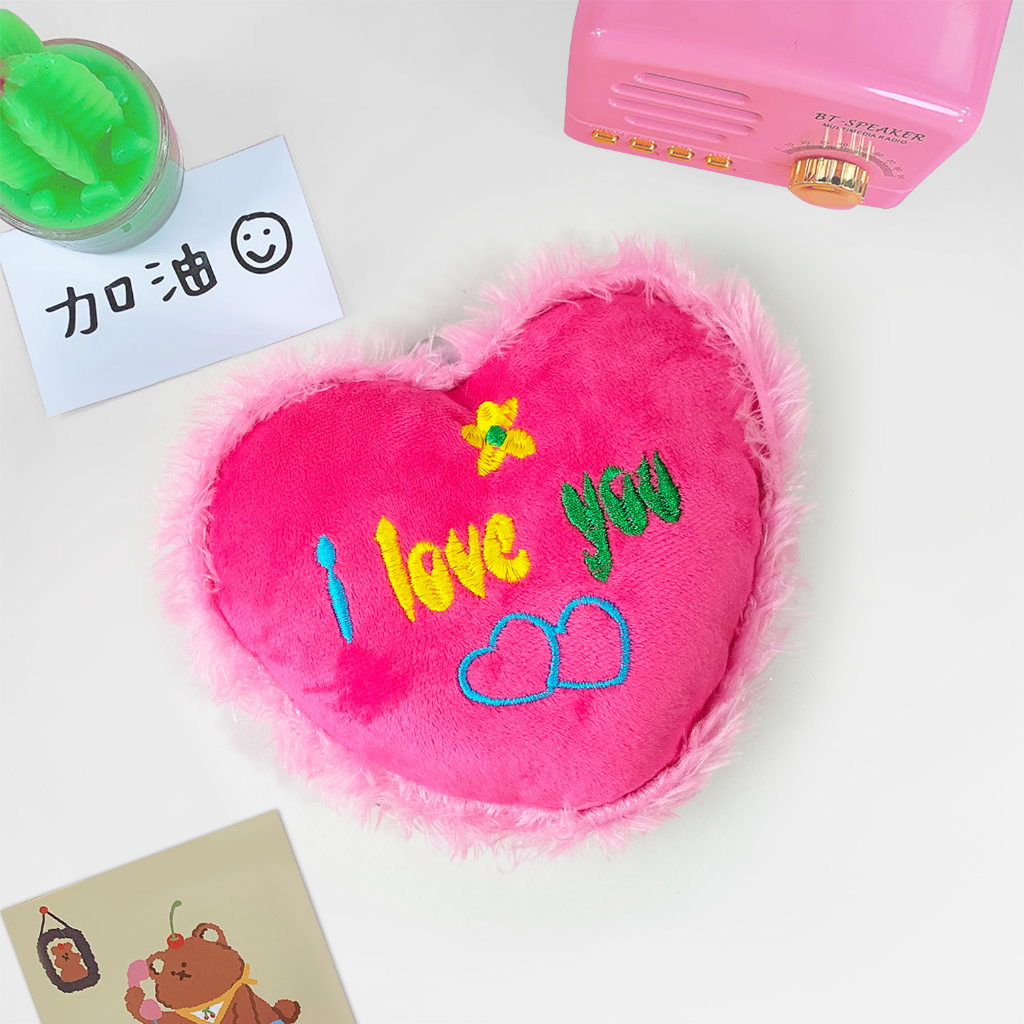 Bantal Boneka Love Mini Boneka bentuk hati kecil halus lembut kop gantungan tempel kaca boneka hiasan mobil