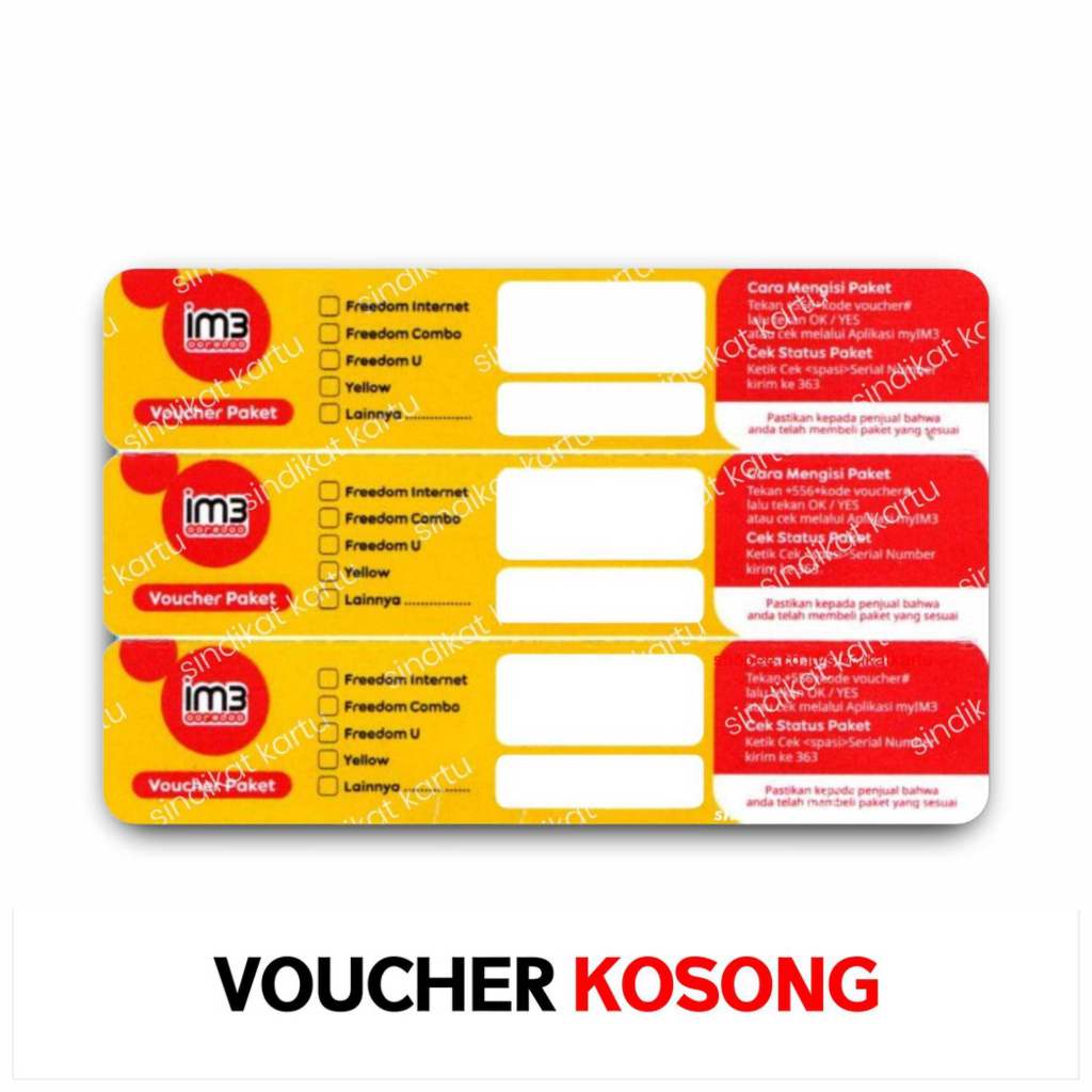 Vcr Indosat Kosong / Zero / Blank / Bahan