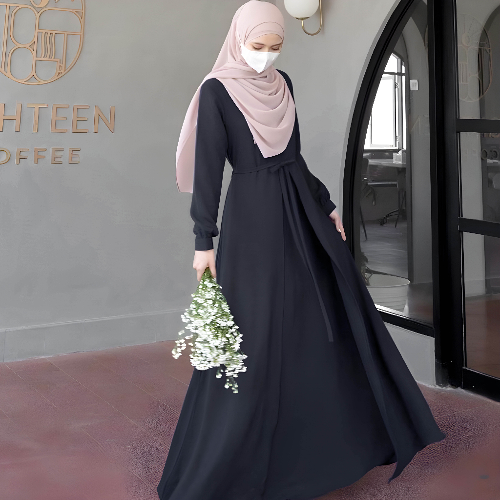 ZOYA DRESS SIZE M,L,XL TERBARU BAHAN LINEN VISCOSE AIRFLOW PREMIUM PAKAIAN GAMIS LEBARAN TERLARIS MUSLIM WANITA BY ZENIC ID BISA COD