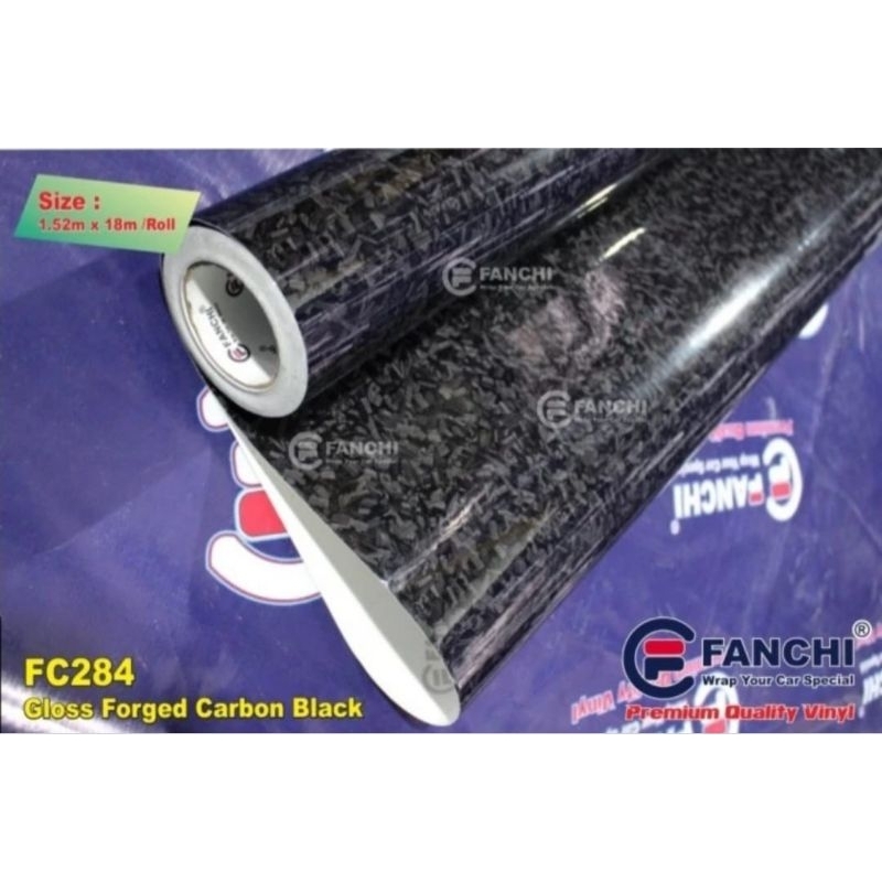 ROLL 152cm Sticker FANCHI FC284 Gloss Forged Carbon Black Lebar 152cm x 17m ROLL