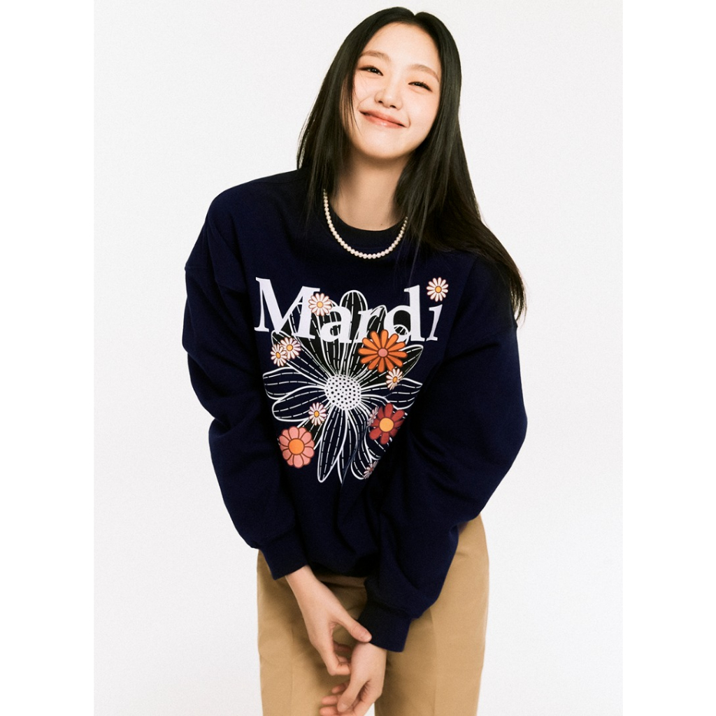 SWEATSHIRT FLOWERMARDI BLOSSOM (NAVY WHITE)