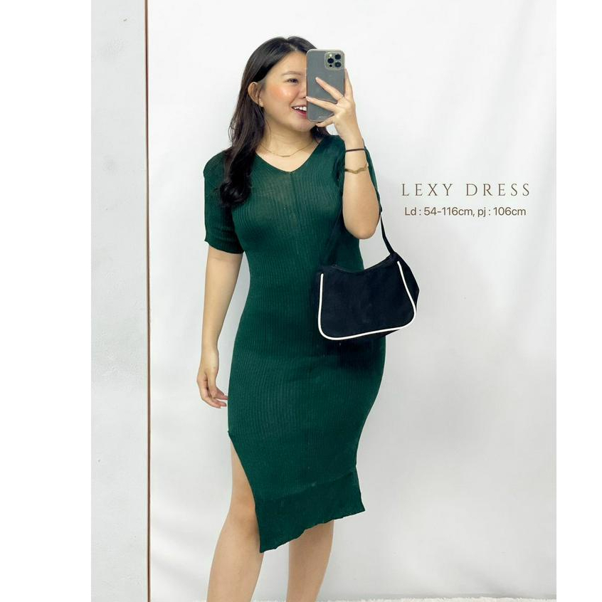 HOPYLOVY - Dress Rajut Wanita Bodycon Lexy