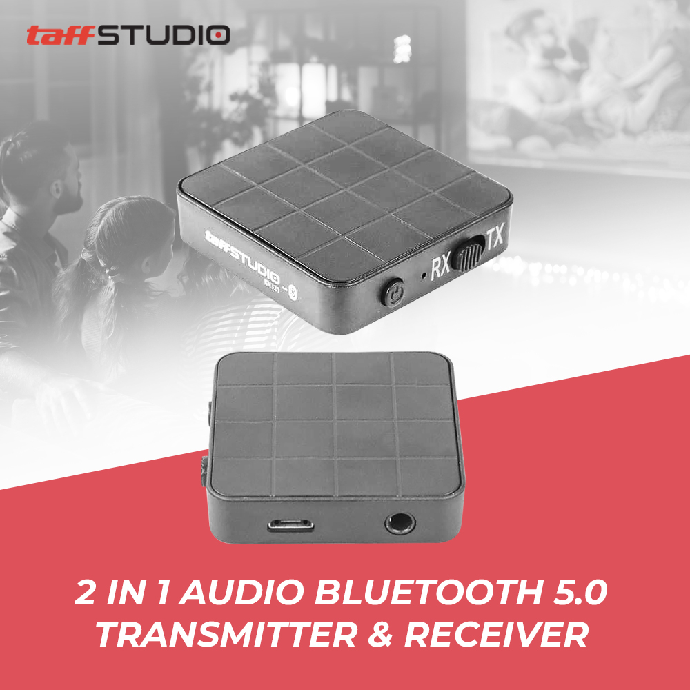 TaffSTUDIO 2 in 1 Audio Bluetooth 5.0 Transmitter &amp; Receiver 3.5mm