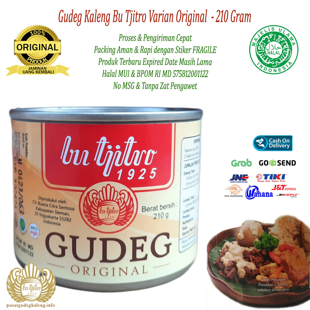 Gudeg Kaleng Bu Tjitro Varian Original Asli Jogja - 210Gram