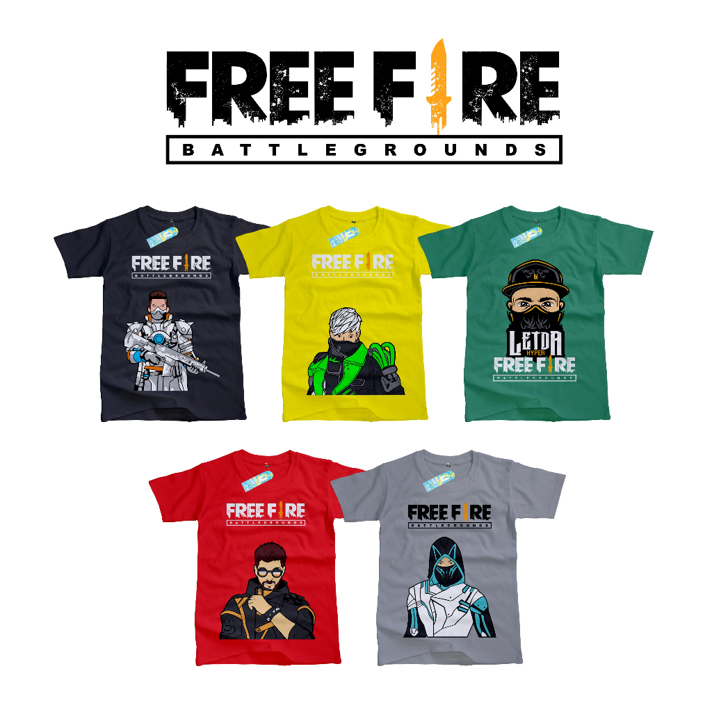 Kaos Anak Distro Karakter Free Fire 1-8 Tahun