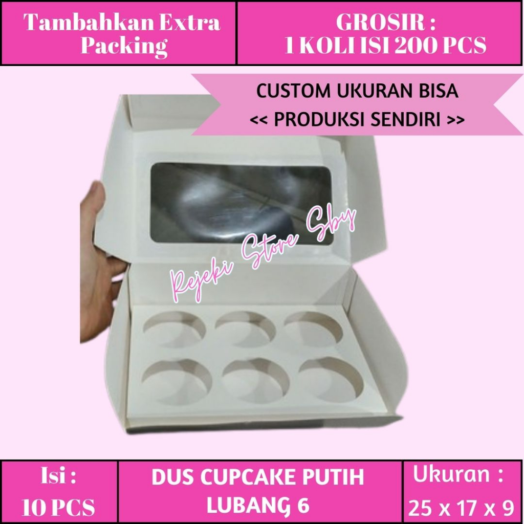 

(10 PCS) DUS CUPCAKE ISI 6 / 9 / 12 | DUS KUE / KOTAK KUE MUFFIN