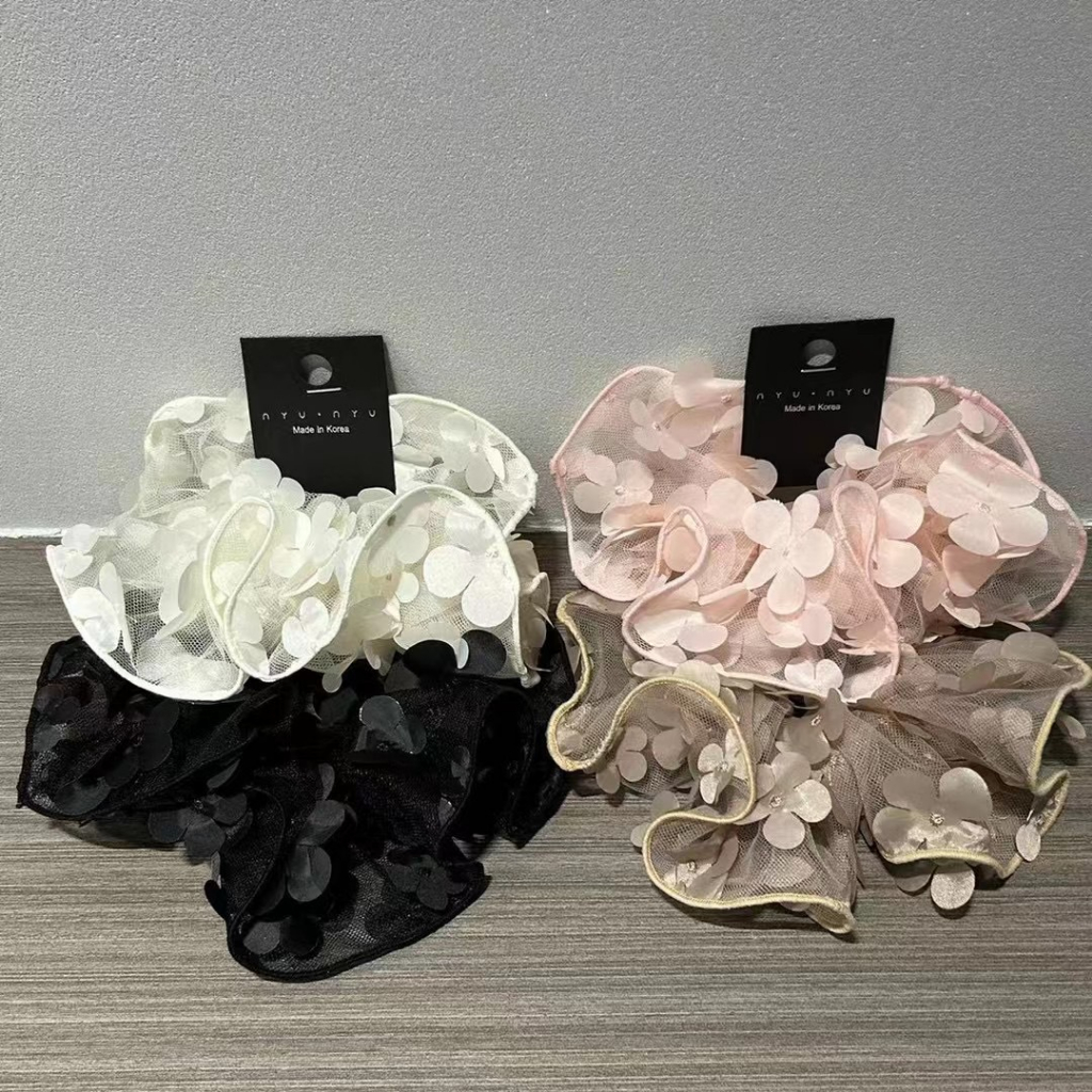 Caliloops Scrunchies Ikat Rambut Jumbo Besar Korea Dewasa Bunga Murer