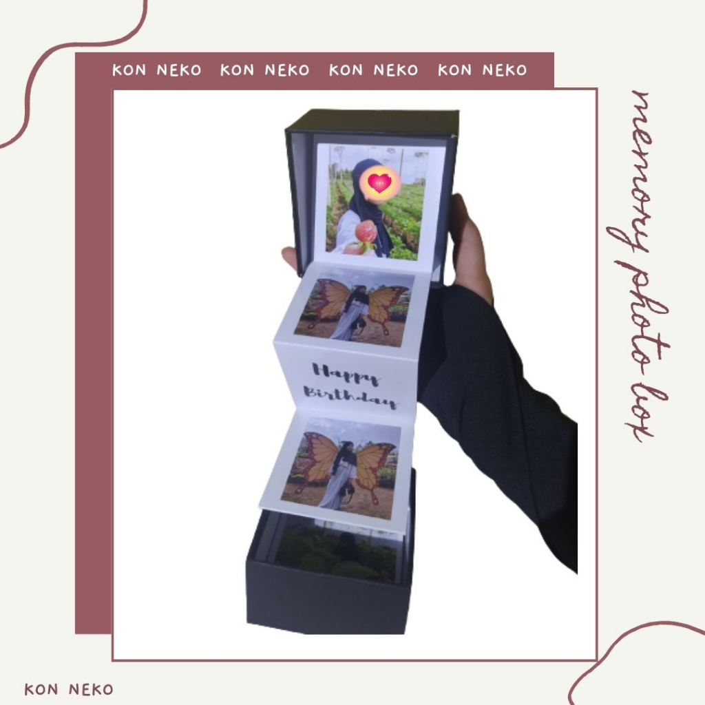 Kado Gift Mini Memory Photo Box 6 Foto Hadiah Ulang Tahun Untuk Bestie / Pacar Cewek Cowo / Kado Ulang Tahun Buat Pacar Ultah / Anniversary Gift Memory Foto Box Aesthetic Cetak Foto Custom