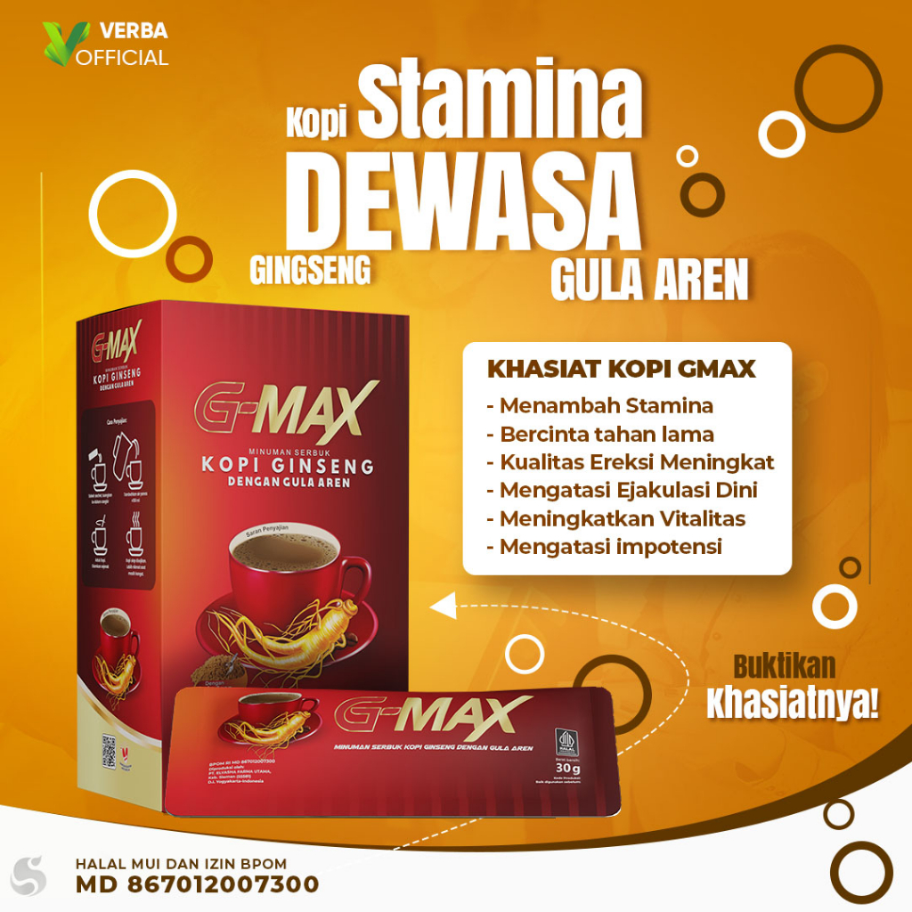 

G-max Minuman Kopi Pemanjang Pembesar Mr Permanen G-max COFFEE Penambah Stamina Pria Pembesar Pennis BPOM