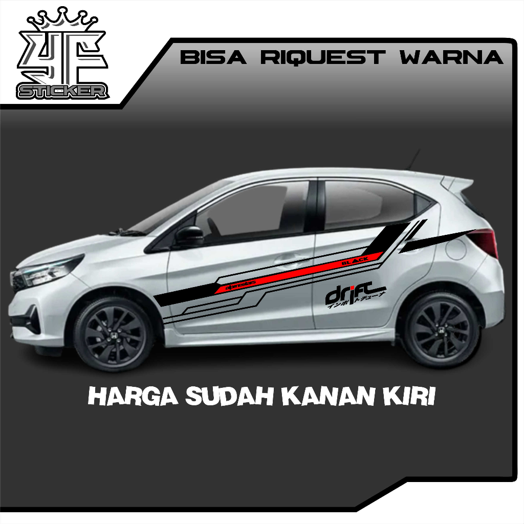 sticker cutting mobil Honda jazz RS Brio calya Agya Ayla dll.