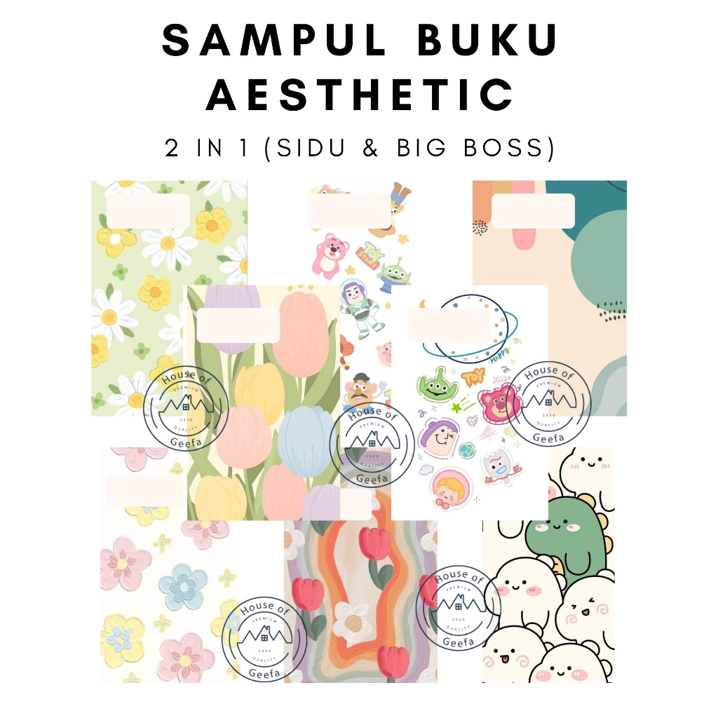 

10 PCS Sampul Buku Aesthetic 2 in 1 Ukuran Buku Tulis Big Boss A5 & SIDU