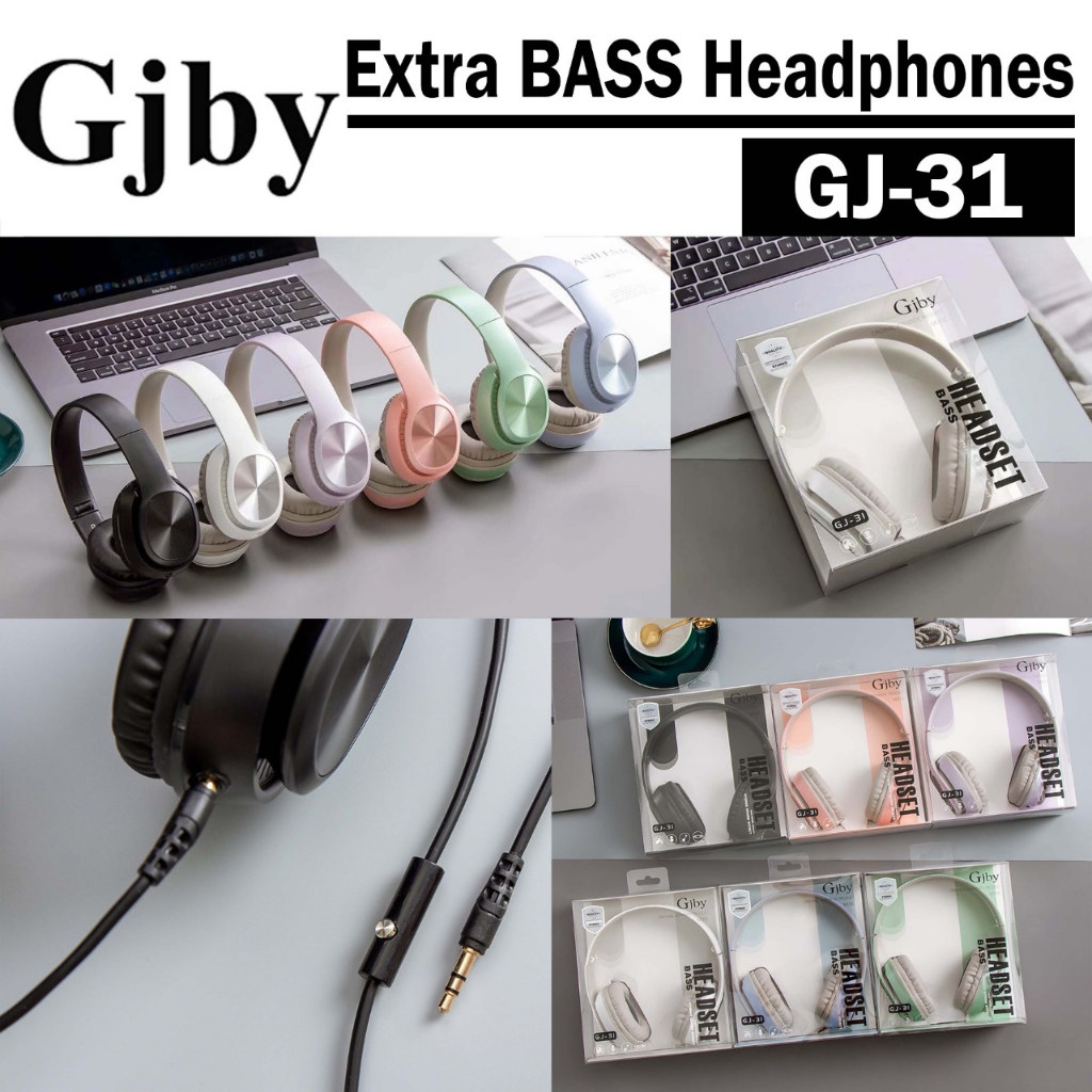 HEADPHONE EARPHONE BANDO HEADSET BASS WITH MICROPHONE GJBY GJ-31