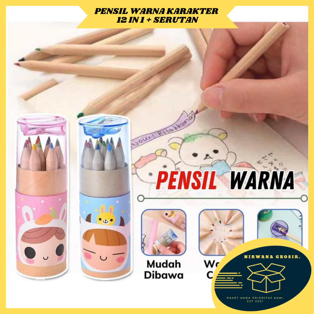 

NG PENSIL WARNA 12in1 + SERUTAN KARAKTER KEMASAN TABUNG