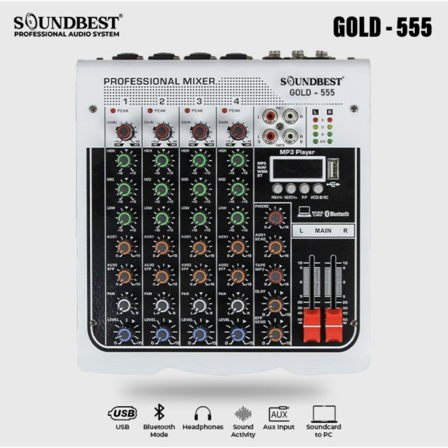 Mixer Soundbest Gold 555 Gold-555 Gold555 Original 4 Channel