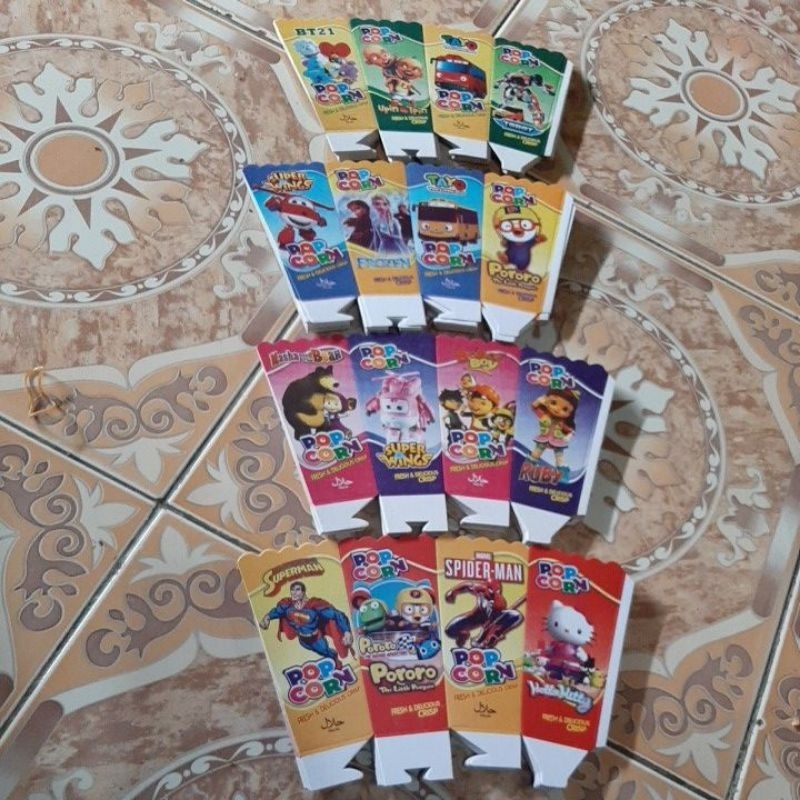 KEMASAN POPCORN 12x6CM + PLASTIK ,DUS POPCORN,KERTAS POPCORN,KOTAK POPCORN,WADAH POPCORN,BOX POPCORN