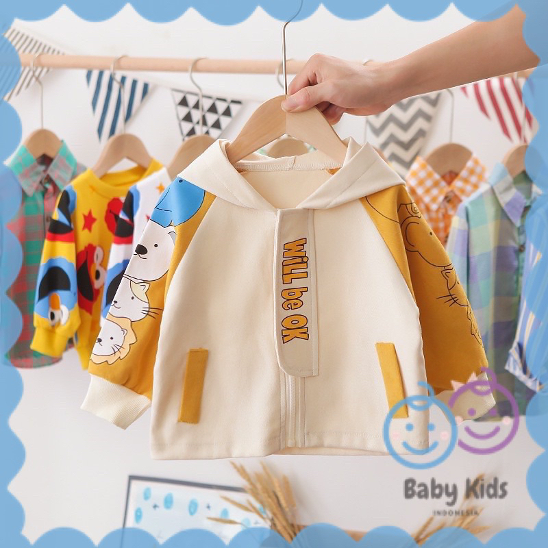 Jaket Anak Laki Laki Perempuan Import Hoodie Anak Unisex Motif Lucu Fashion Korea Outer Coat Keren