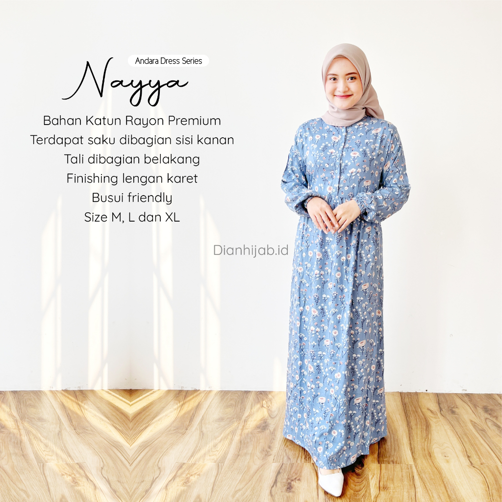 Gamis Dewasa Homey Dress Andara Series By Dianhijab.id - Bahan Rayon Viscose Premium Gamis Dewasa Luxury Gamis Pengajian Adem Nyaman Dipakai - Bisa COD