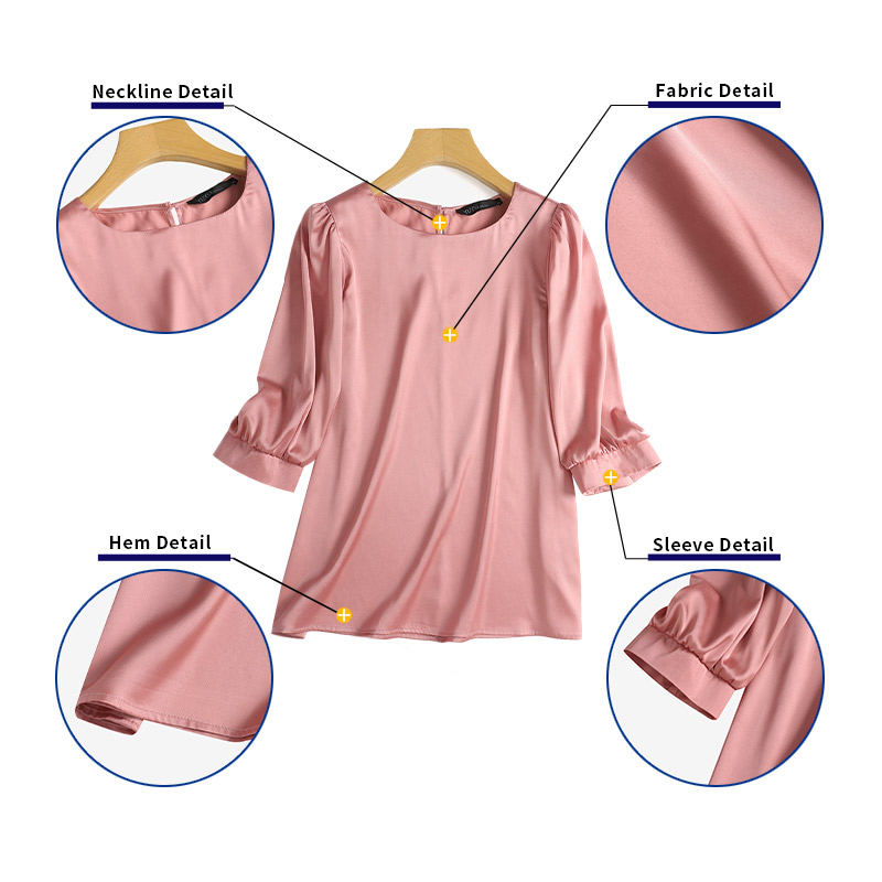 ZANZEA Women  Korean Elegant Casual Satin 3/4 Sleeve Square Neck Blouse