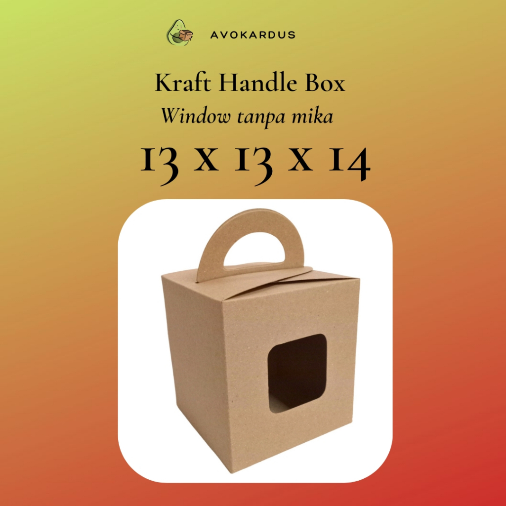 

Handle Box 13x13x14 Toples 250g Isi 3 Window Tanpa Mika Kraft 310gsm