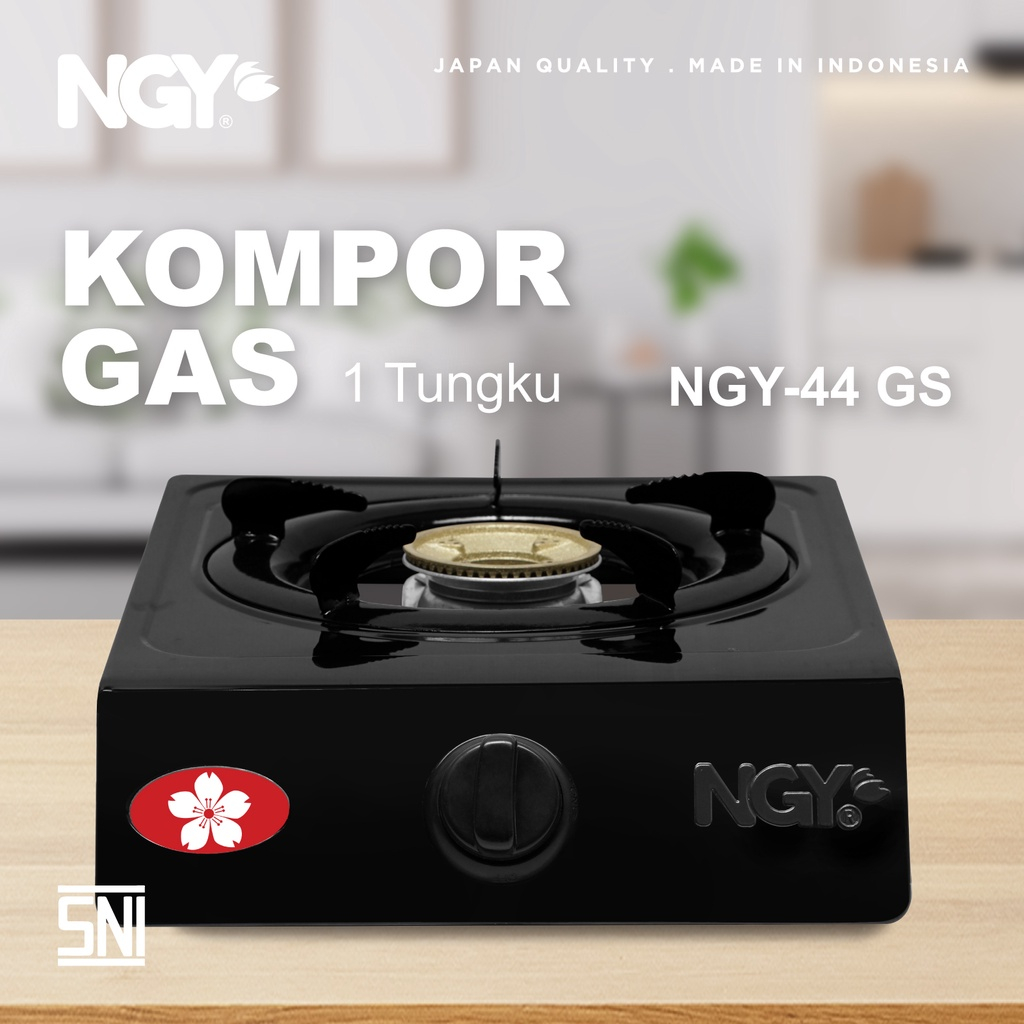 READY STOK / NAGOYA KOMPOR GAS 1 TUNGKU STAINLESS/teflon NGY-44 GS PROMO