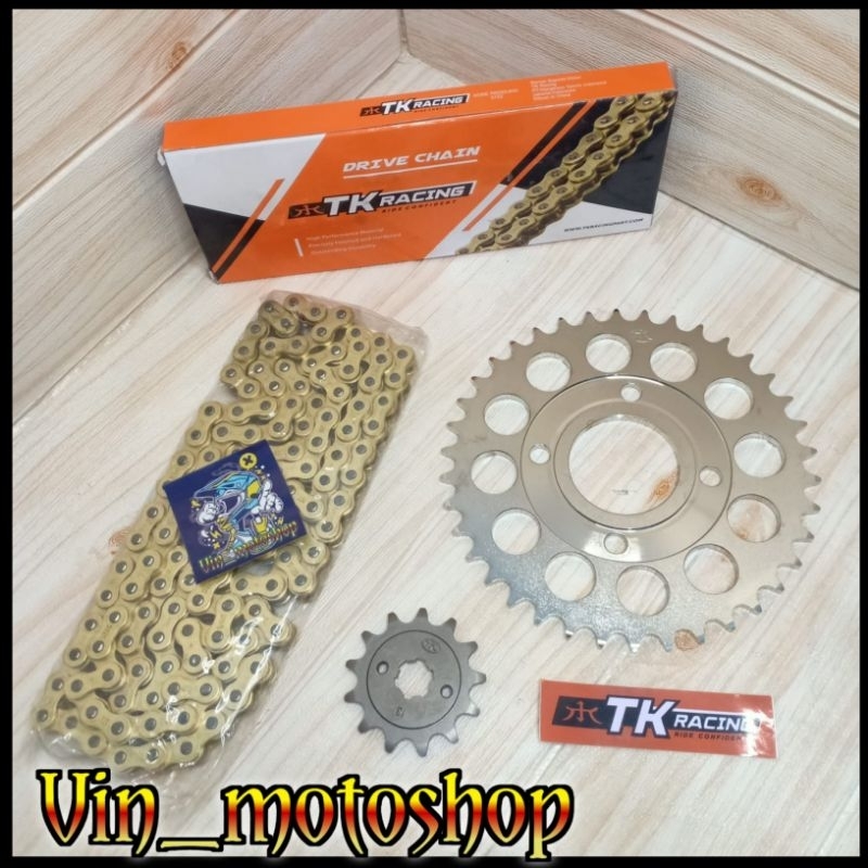 Gear Set TK Racing 520 Honda Tiger Revo / Tiger Lama & Rantai TK 520 HS Gold