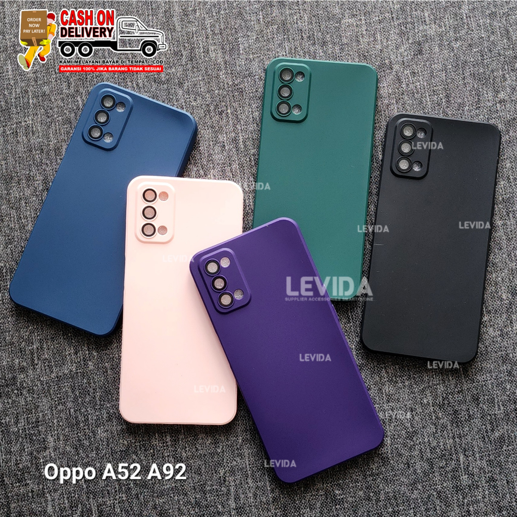 Oppo A52 Oppo A55 4g Oppo A92 Softcase Macaron Lens Protect Kamera Square Case Oppo A52 Oppo A55 4g 