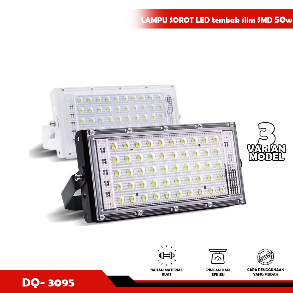 LAMPU SOROT LED tembak slim SMD 50w 50 watt floodlig -YOYOSOO