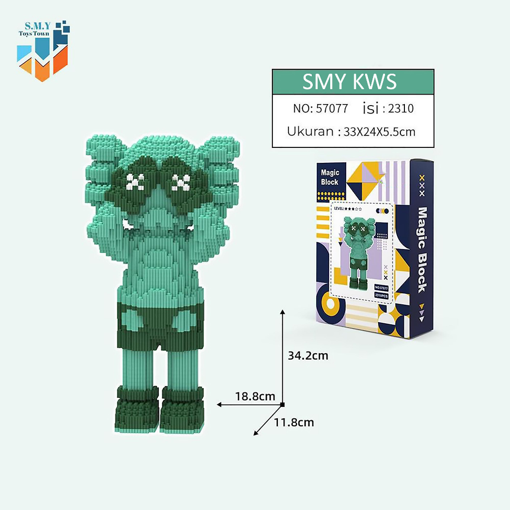 SMY Nano Blocks KWS BEAR BERUANG SERIES 3D Model, Mainan Blok Susun, Blok Konstruksi DIY, Dekorasi Hiasan Karakter Animasi, hadiah Kado Anak