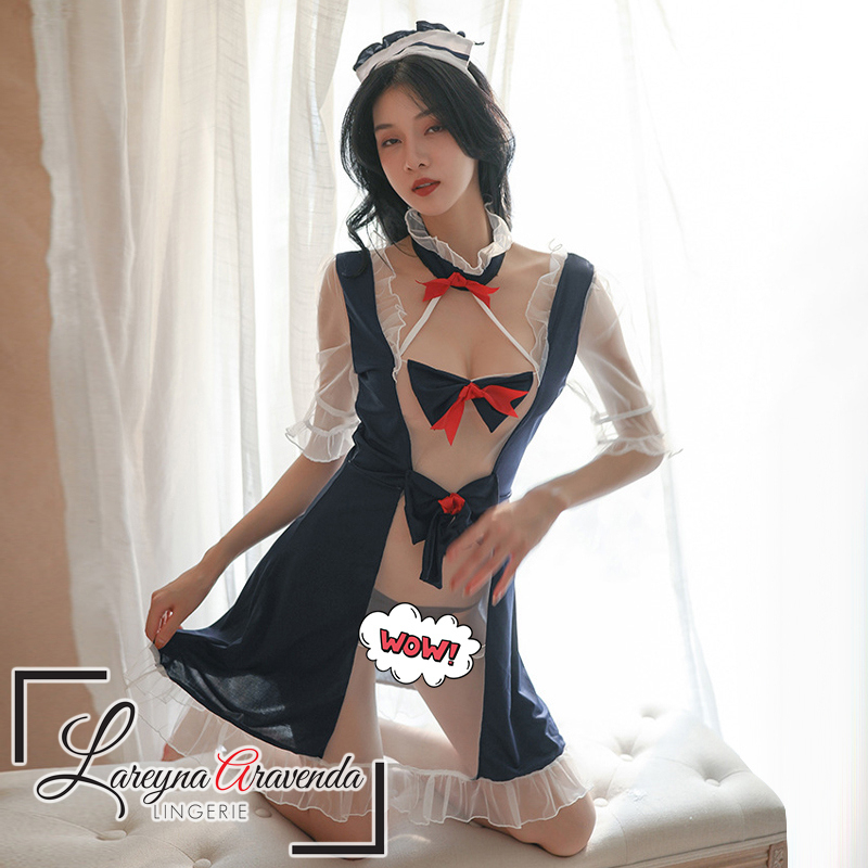 Lareyna Aravenda Setelan Lingerie Gaun Malam Jumbo Fit S-XXL Costume Maid Sailor LG603