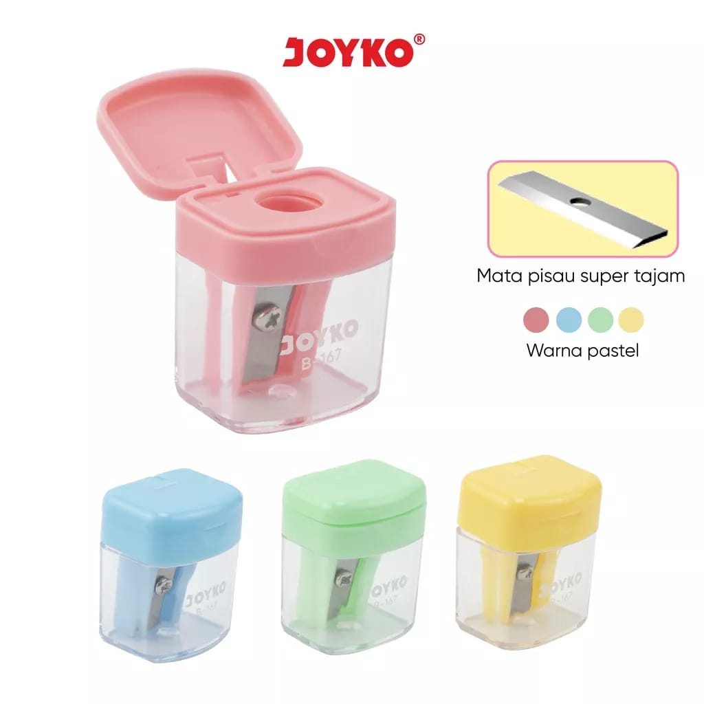 

Rautan Tabung Joyko Kotak Sharpener Joyko Pastel Color Pensil Kayu