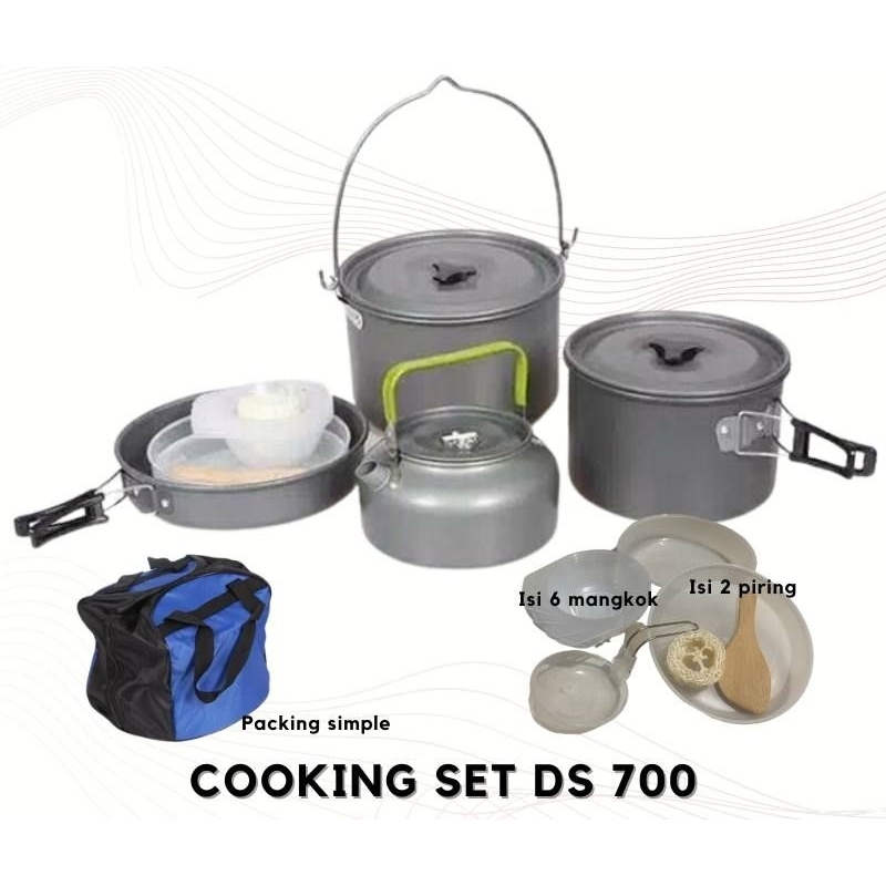 Cooking Set DS 700 Peralatan Masak Camping DS700 Perlengkapan Masak Pendaki Praktis seri DS700