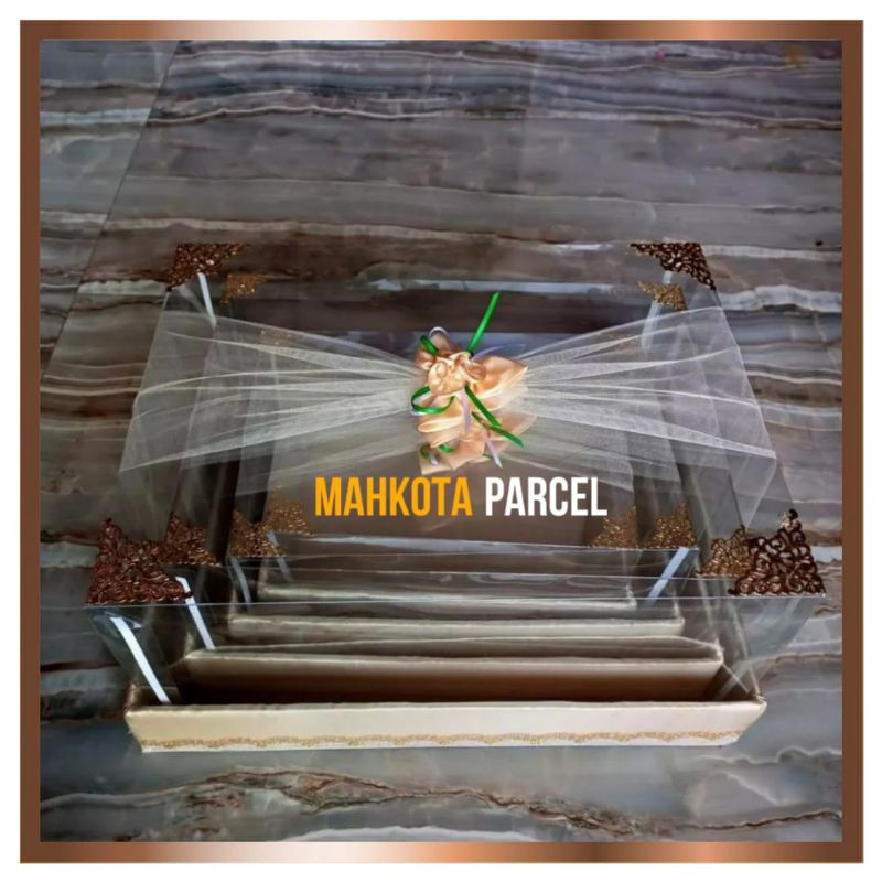 Tokaiaja Box Kotak Seserahan 1 Set Isi 4 Hantaran Pernikahan Mika Plus Bunga Hias