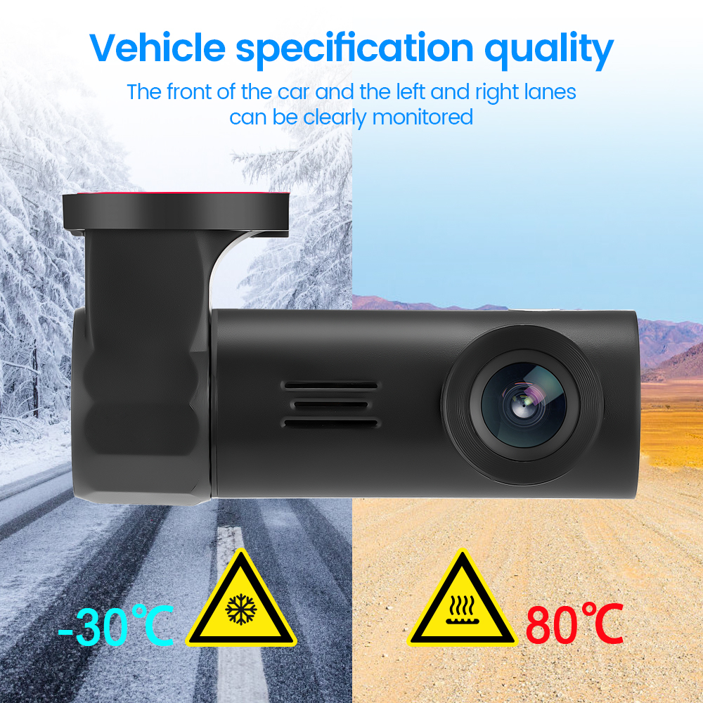 720P HD WiFi Dashcam untuk Kendaraan 360 ° Lensa Dapat Diputar Mobil DVR Kamera Dasbor dengan App Kontrol Loop Rekaman Monitor Parkir