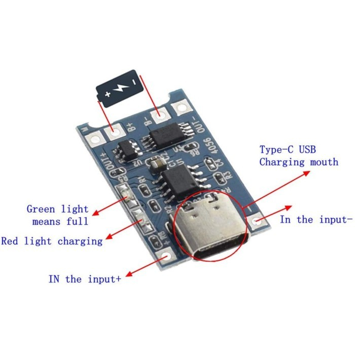 CHARGING LITHIUM BATTERY PROTECTION TP4056 5V 1A (4058)