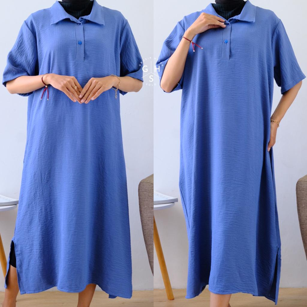 REGINA TUNIK OVERSIZE DAILY DRESS BELAH WANITA ATASAN WANITA CRINCLE AIRFLOW (AMD)